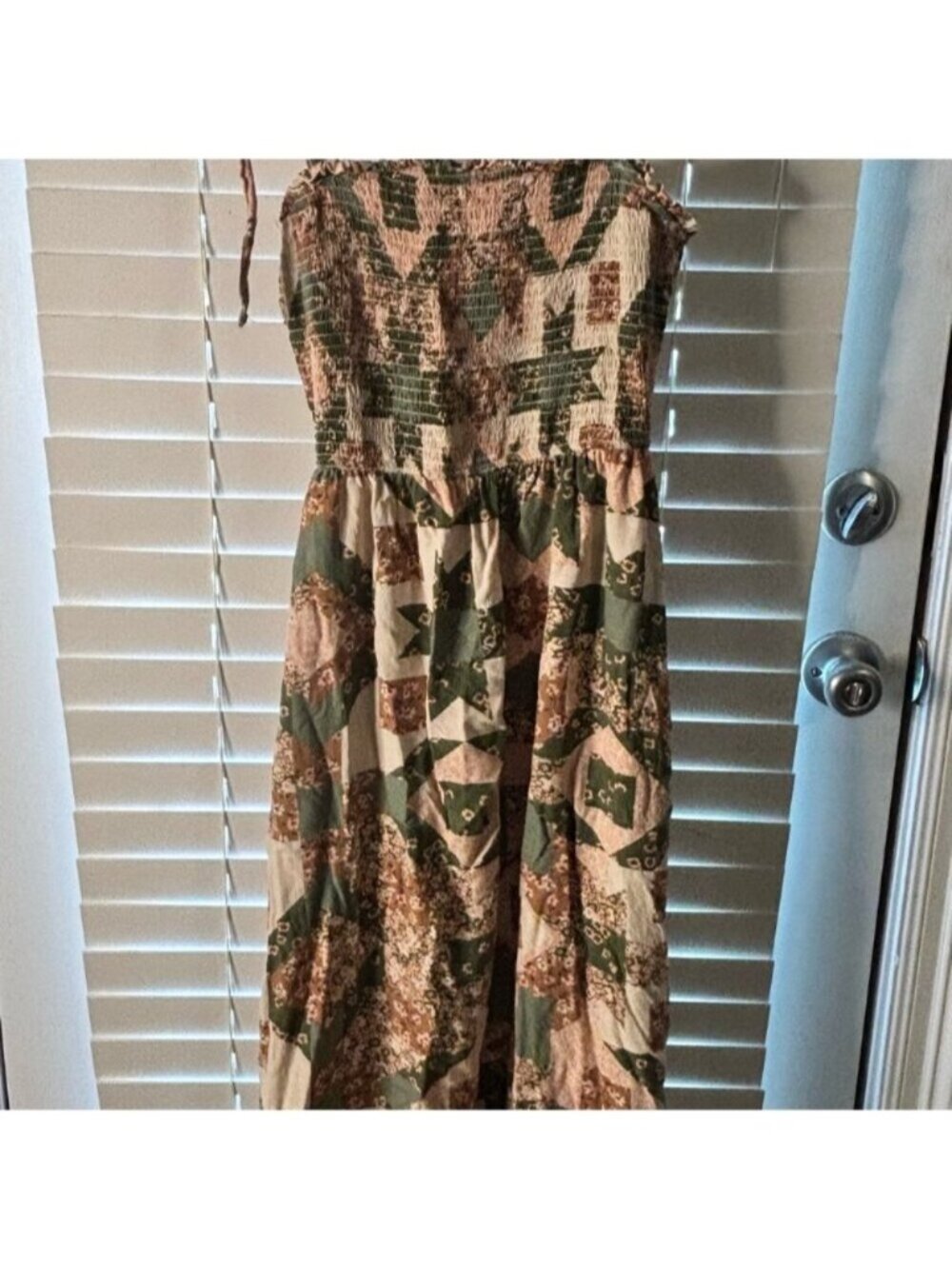 Bohemian Maxi Dress with Geometric Patterns multicolored maxi dress with pockets